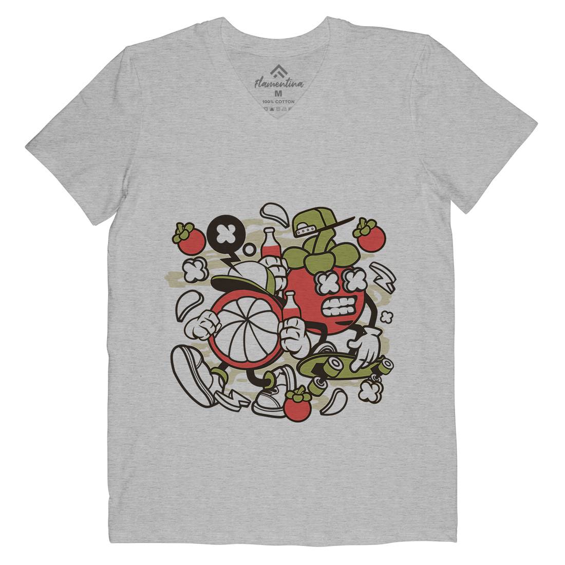 Mangos Teen Mens V-Neck T-Shirt Food C166
