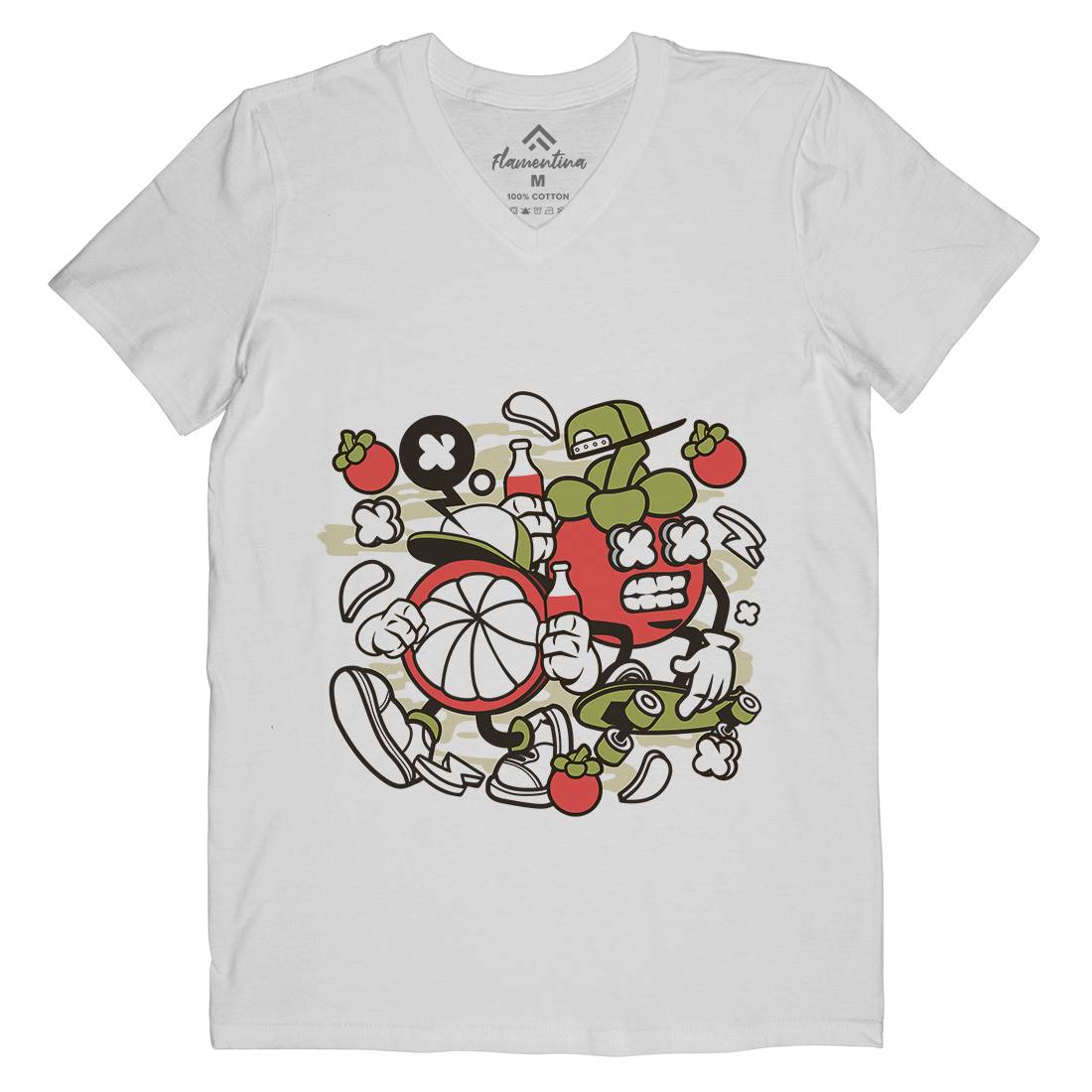 Mangos Teen Mens V-Neck T-Shirt Food C166