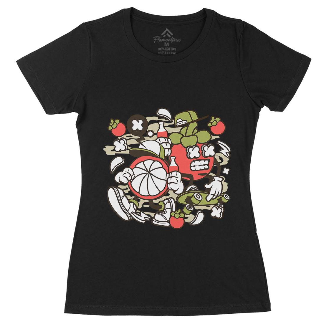 Mangos Teen Womens Organic Crew Neck T-Shirt Food C166