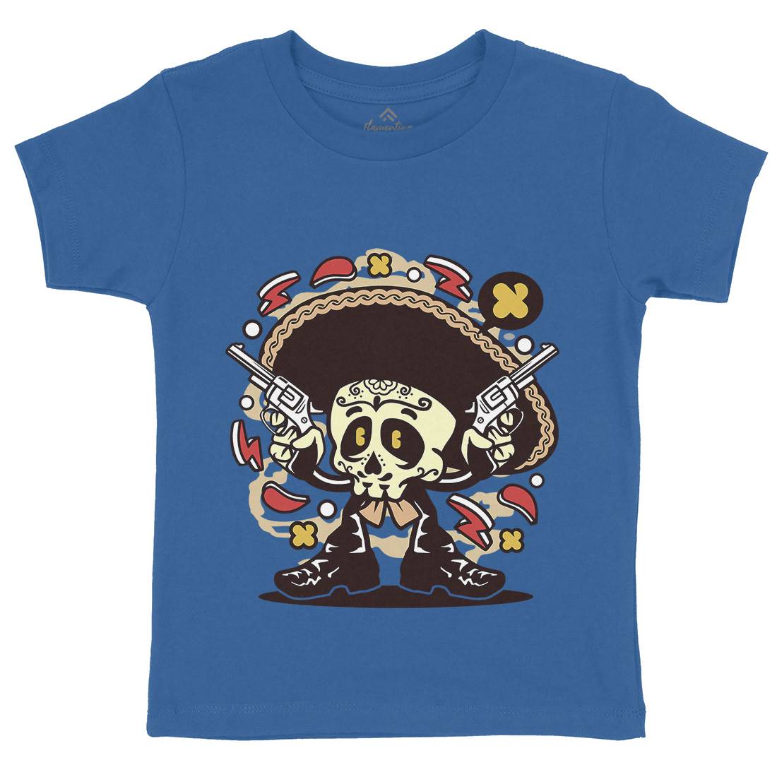 Mariachi Gunner Kids Organic Crew Neck T-Shirt Music C169