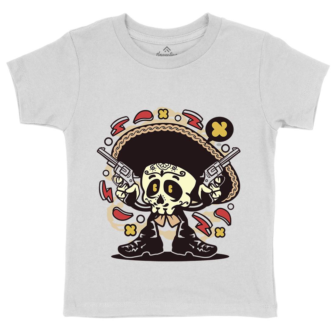 Mariachi Gunner Kids Organic Crew Neck T-Shirt Music C169
