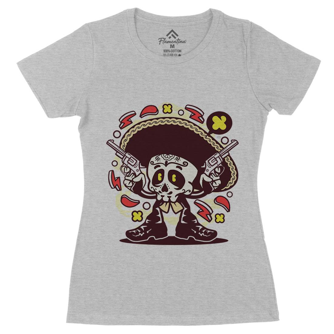 Mariachi Gunner Womens Organic Crew Neck T-Shirt Music C169