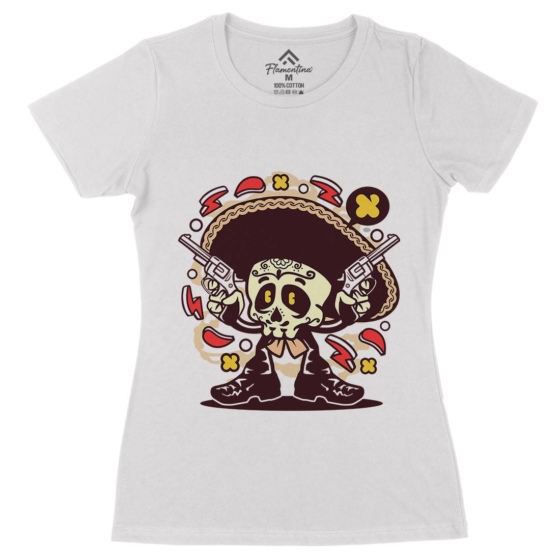 Mariachi Gunner Womens Organic Crew Neck T-Shirt Music C169