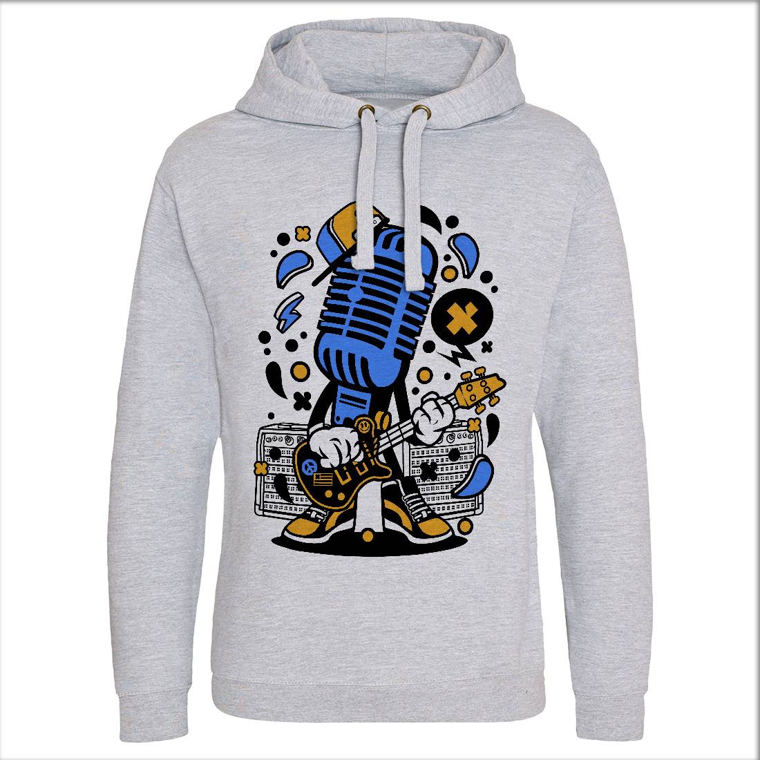 Microphone Rocker Mens Hoodie Without Pocket Music C170