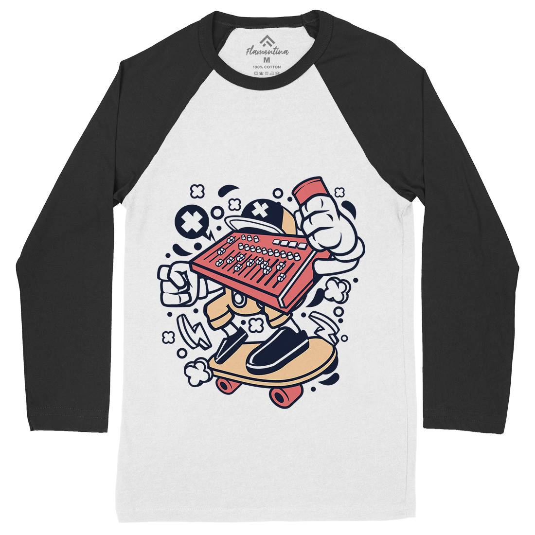 Mixer Skater Mens Long Sleeve Baseball T-Shirt Skate C171