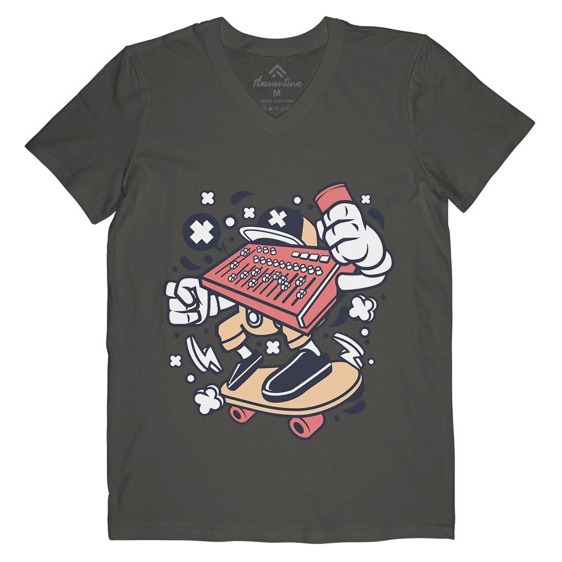 Mixer Skater Mens V-Neck T-Shirt Skate C171