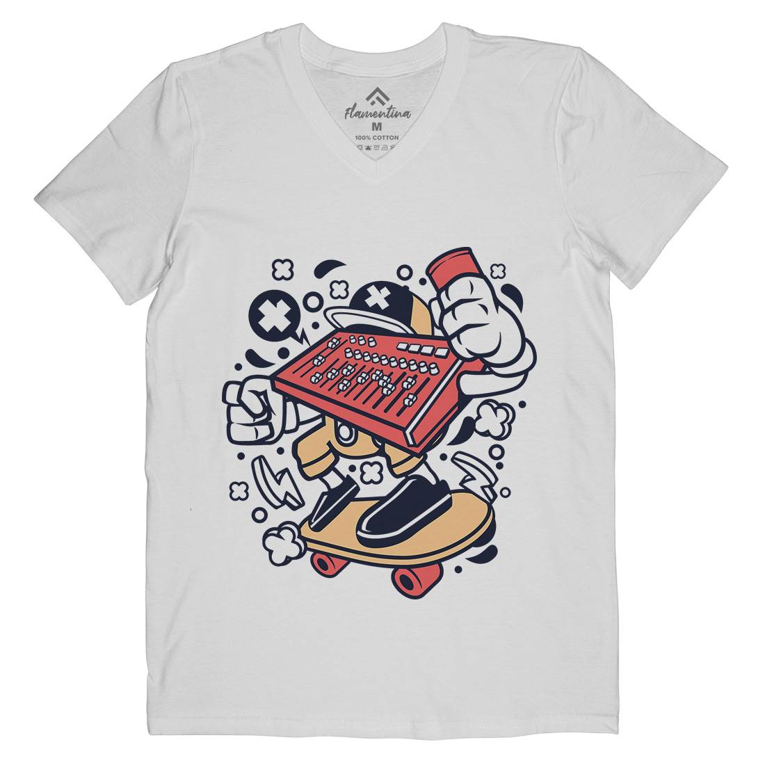 Mixer Skater Mens V-Neck T-Shirt Skate C171