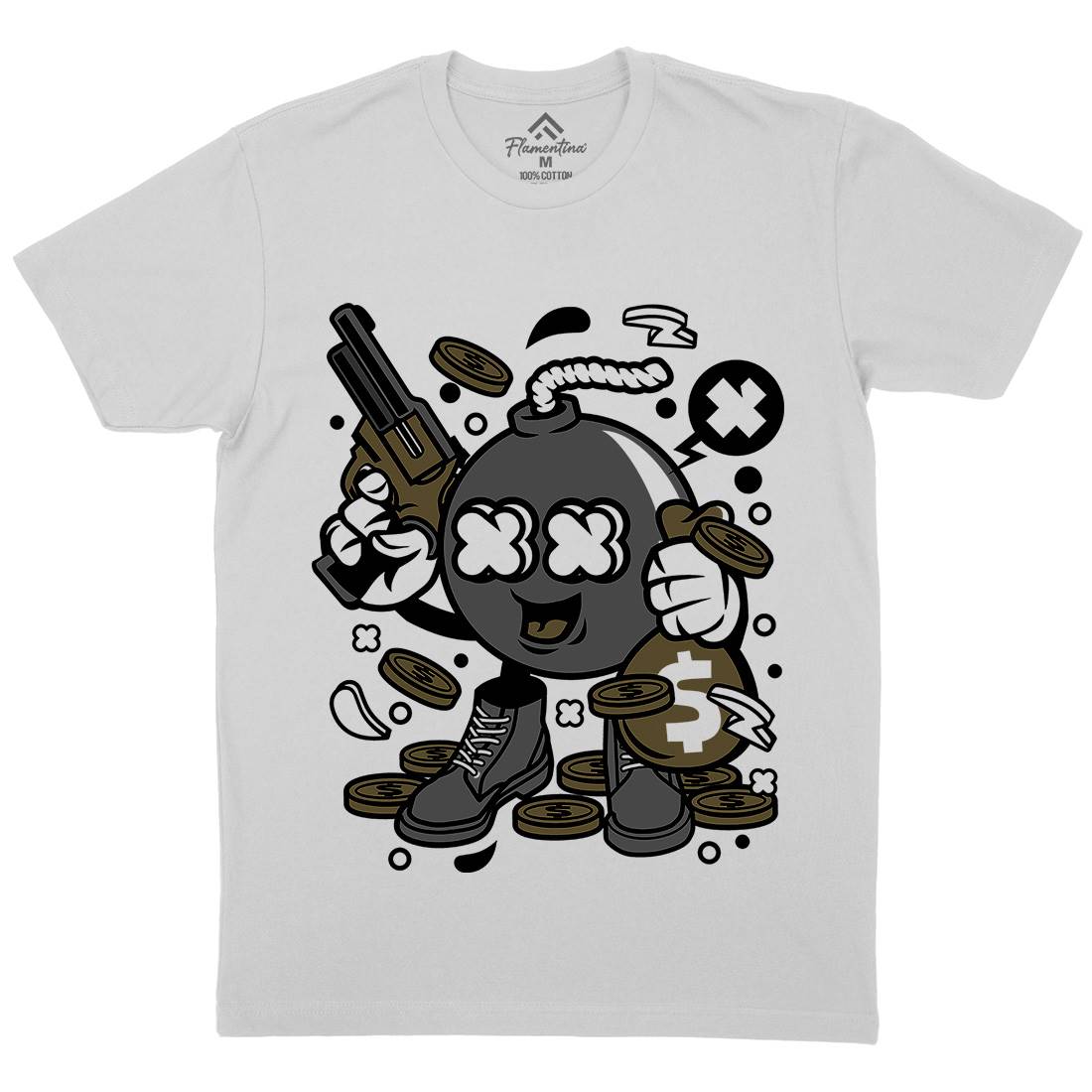 Money Takers Bomb Mens Crew Neck T-Shirt Retro C173