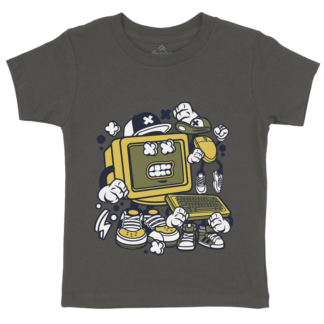 Old Computer Kids Crew Neck T-Shirt Geek C177