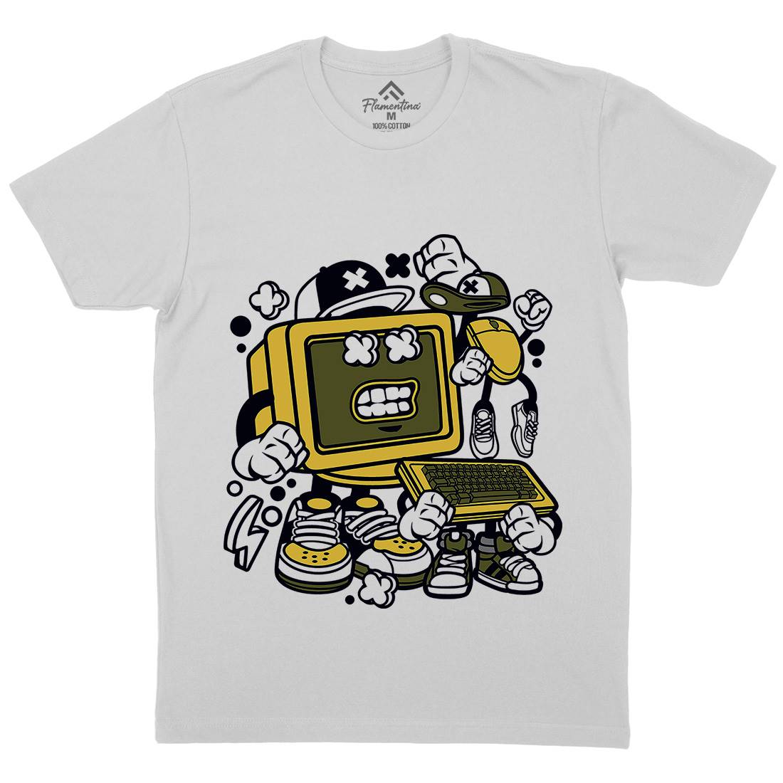 Old Computer Mens Crew Neck T-Shirt Geek C177