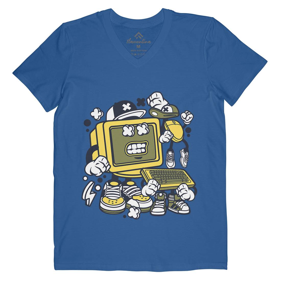Old Computer Mens V-Neck T-Shirt Geek C177
