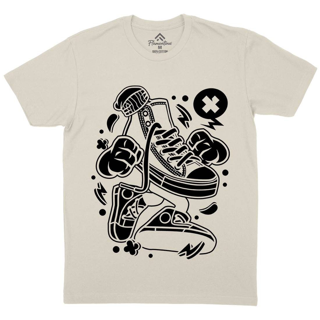Oldschool Shoe Mens Organic Crew Neck T-Shirt Retro C178