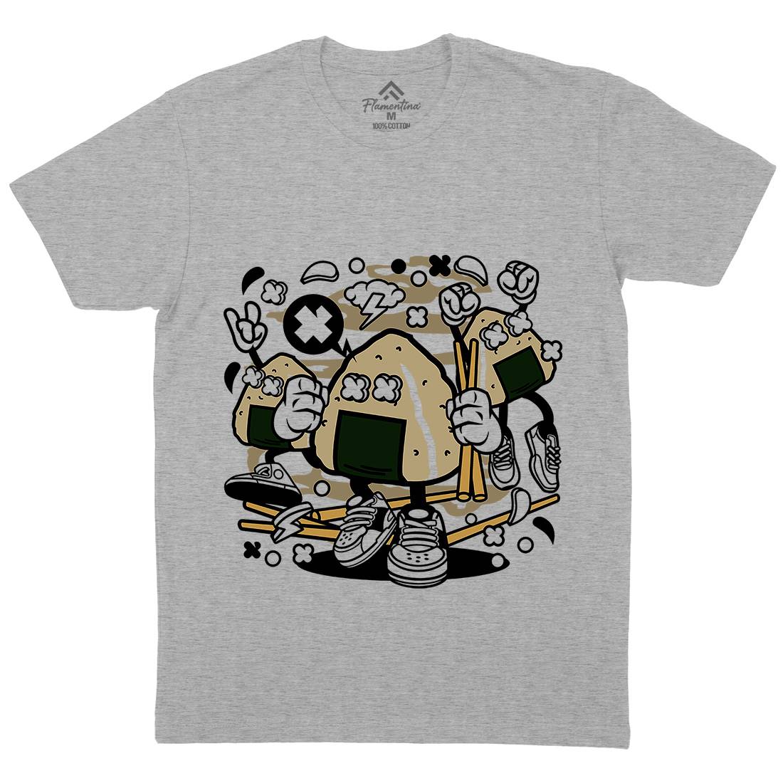 Onigiri Mens Crew Neck T-Shirt Food C179