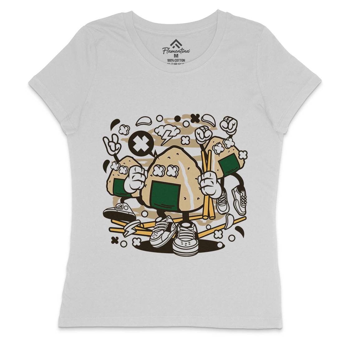 Onigiri Womens Crew Neck T-Shirt Food C179
