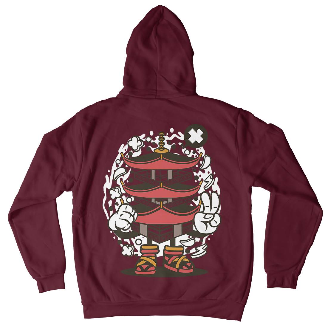 Pagoda Tower Mens Hoodie With Pocket Asian C181