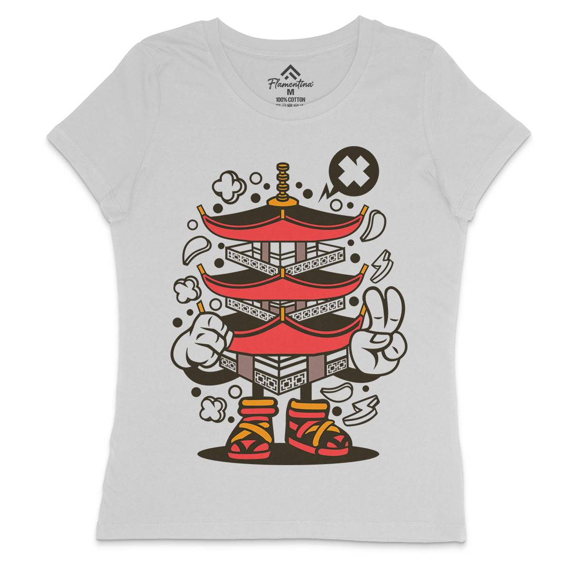 Pagoda Tower Womens Crew Neck T-Shirt Asian C181