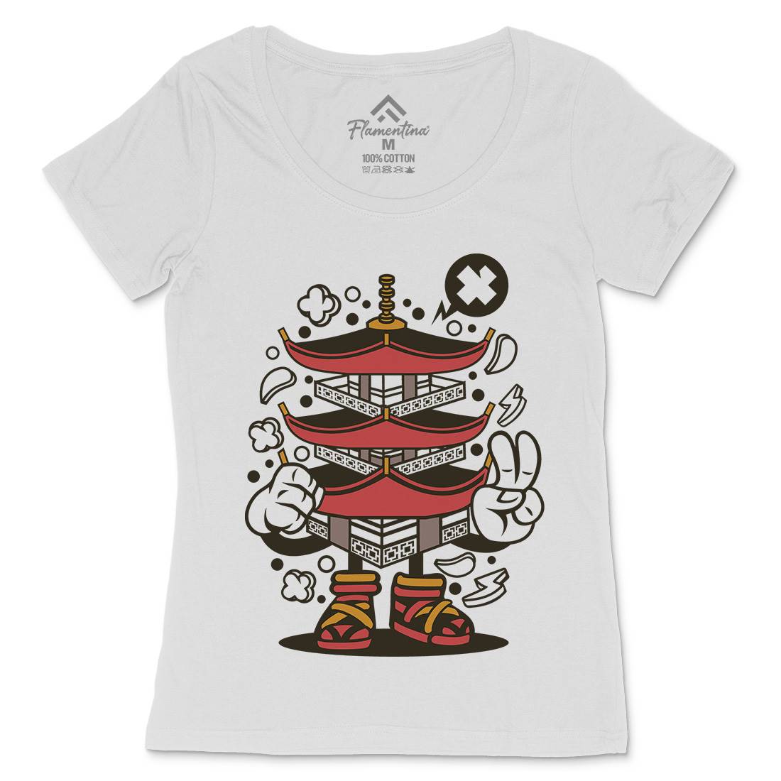 Pagoda Tower Womens Scoop Neck T-Shirt Asian C181