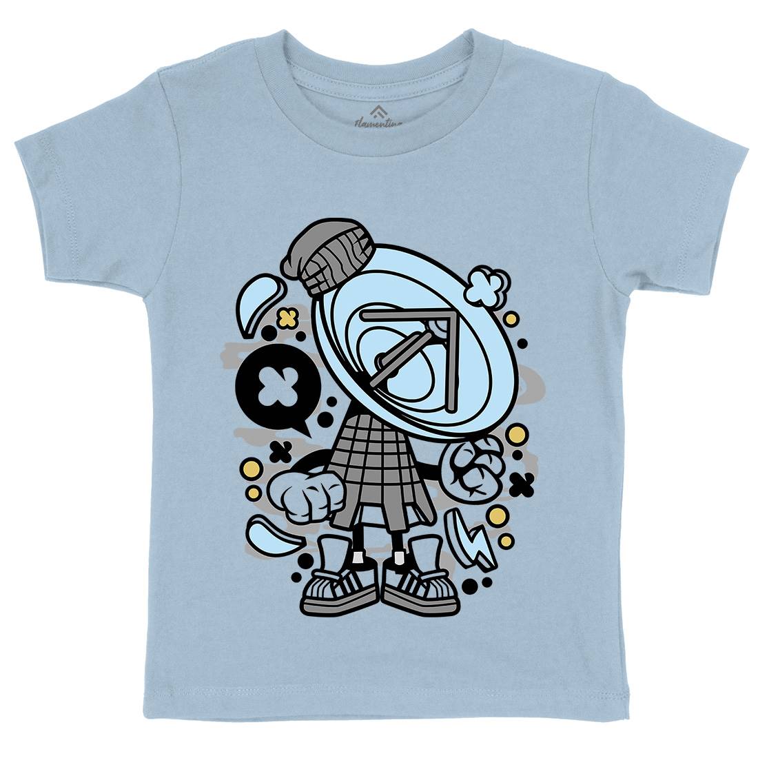 Parabolic Antenna Kids Crew Neck T-Shirt Retro C185