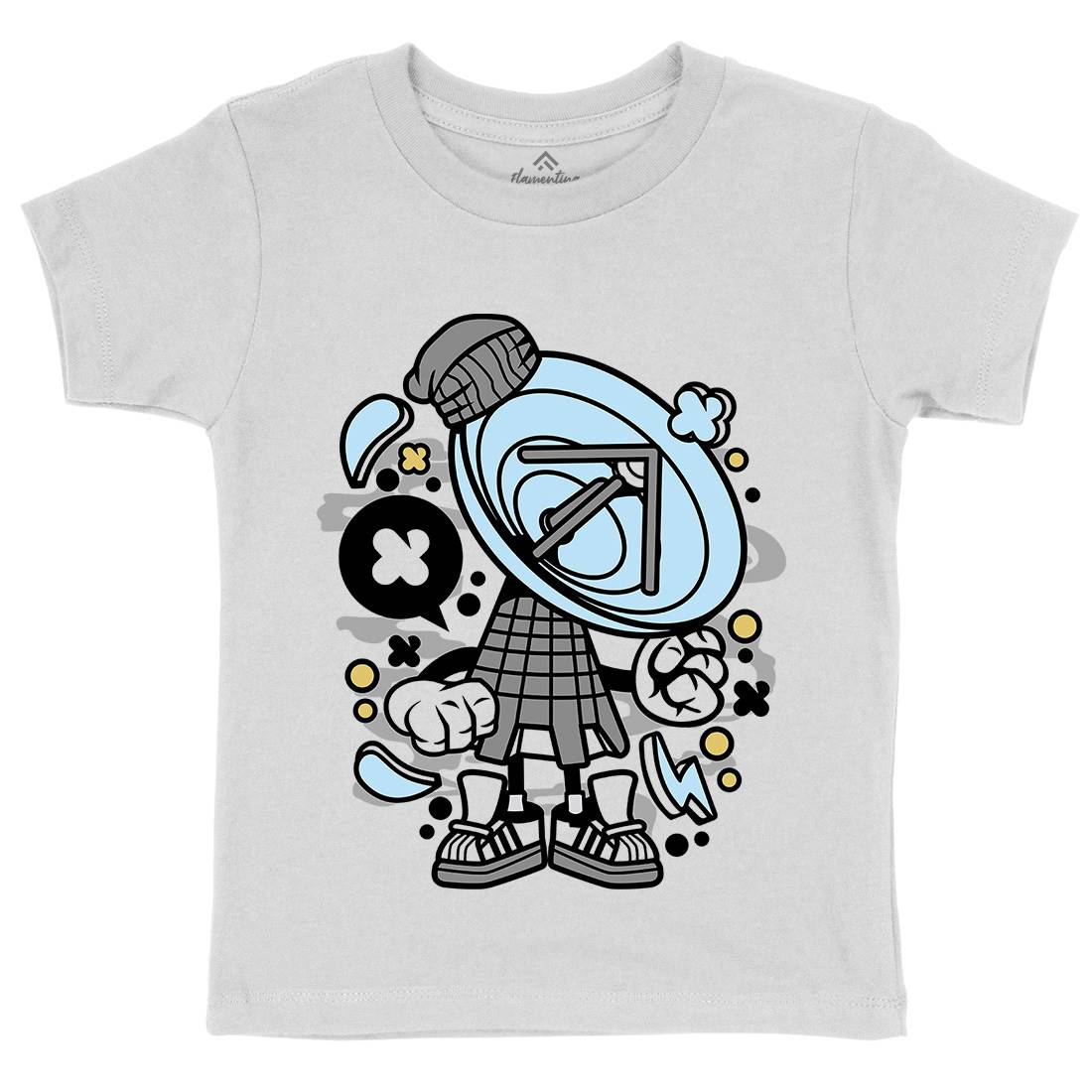 Parabolic Antenna Kids Crew Neck T-Shirt Retro C185