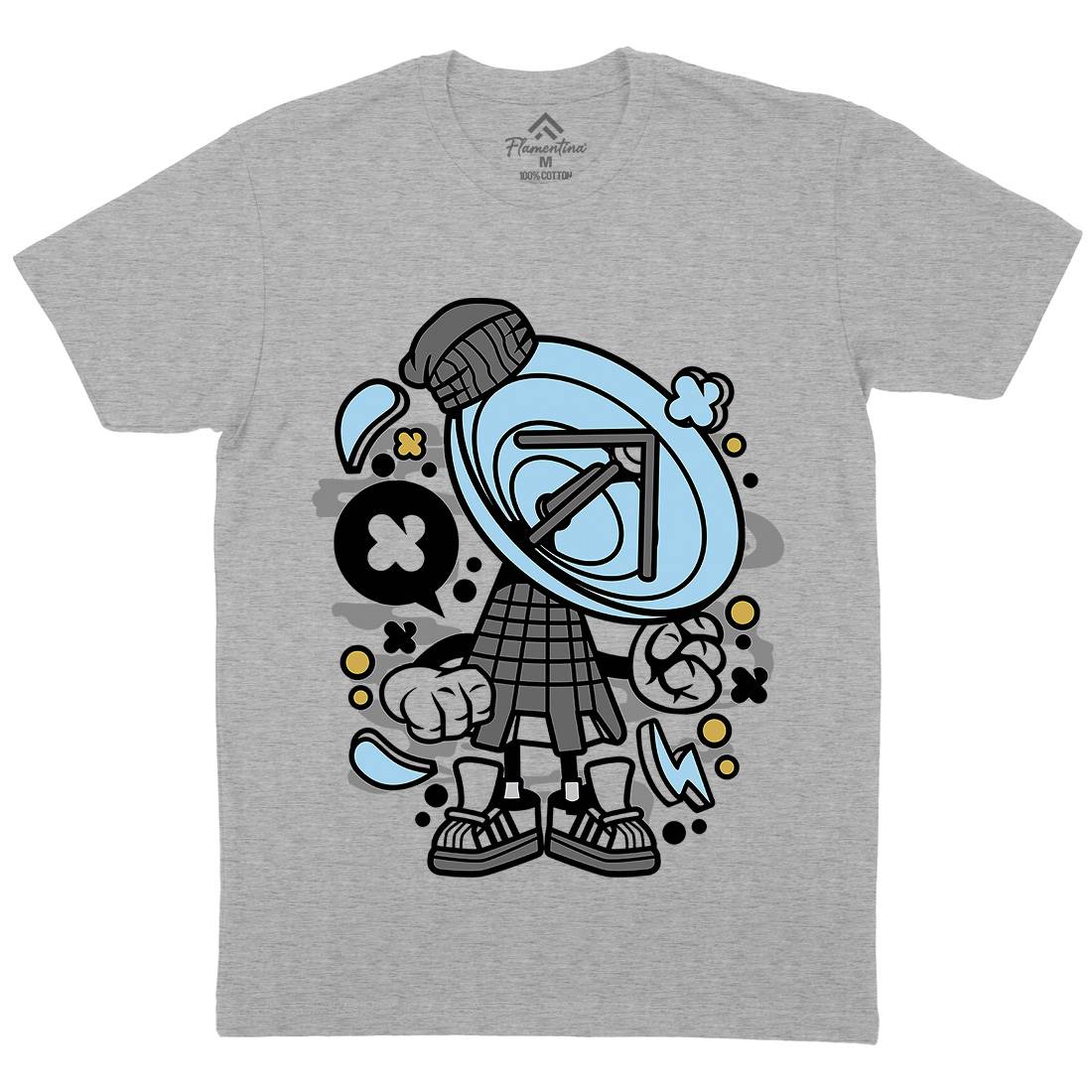 Parabolic Antenna Mens Organic Crew Neck T-Shirt Retro C185