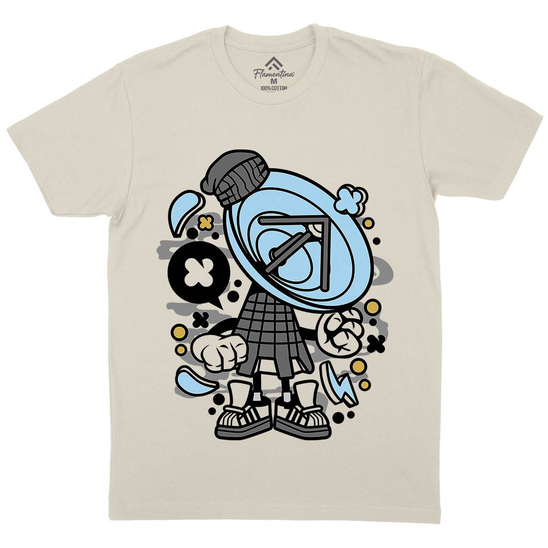 Parabolic Antenna Mens Organic Crew Neck T-Shirt Retro C185