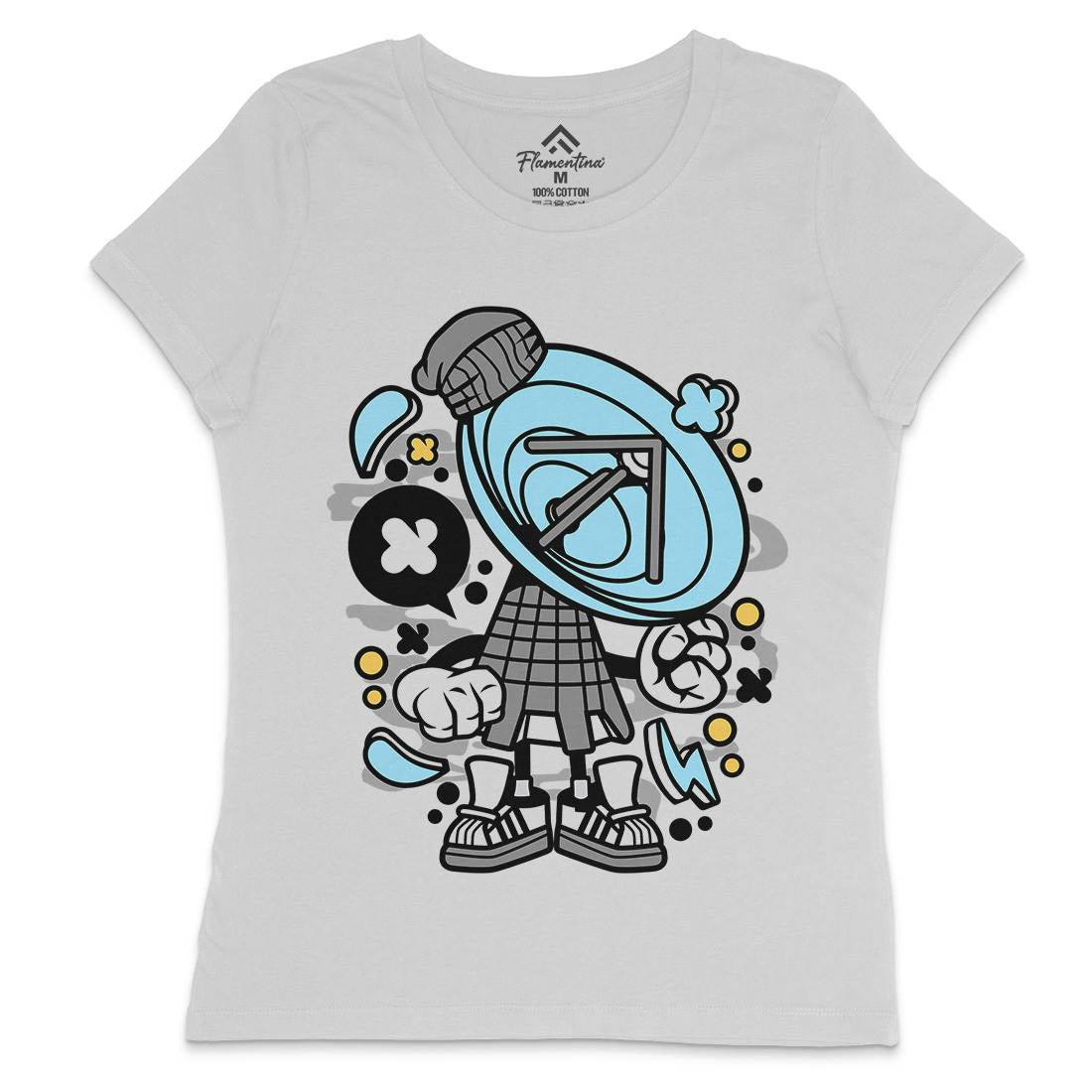 Parabolic Antenna Womens Crew Neck T-Shirt Retro C185