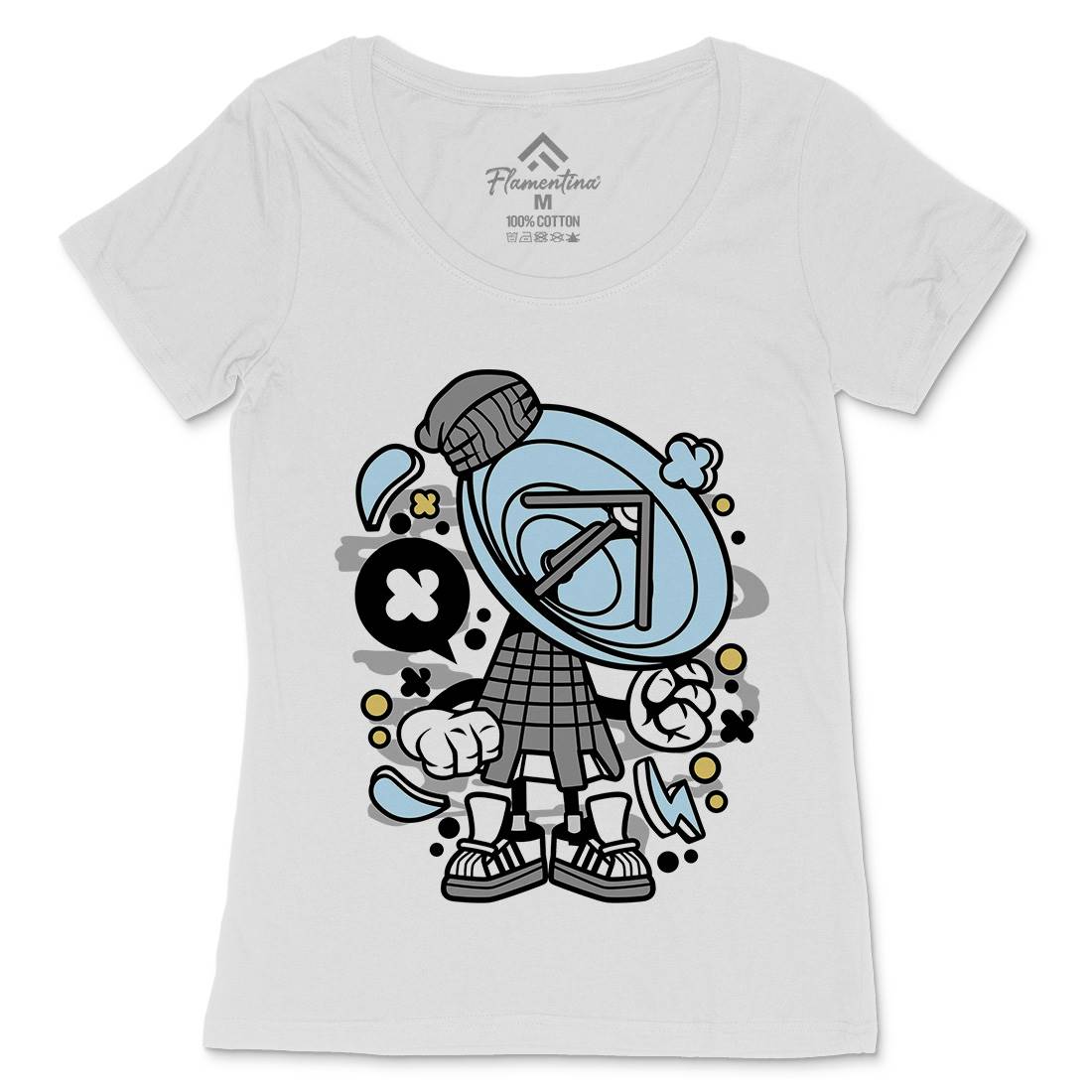 Parabolic Antenna Womens Scoop Neck T-Shirt Retro C185