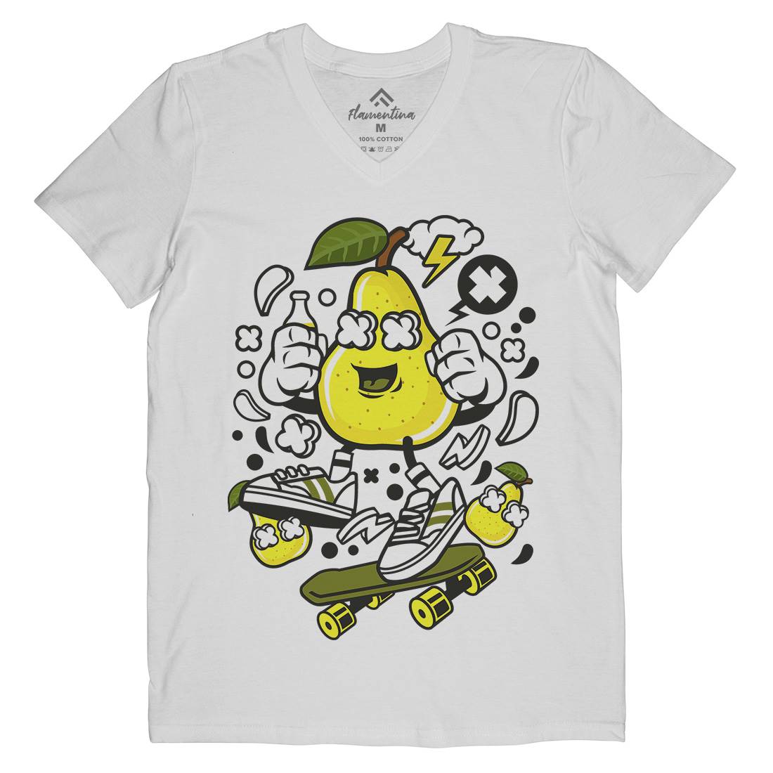 Pear Mens V-Neck T-Shirt Food C186