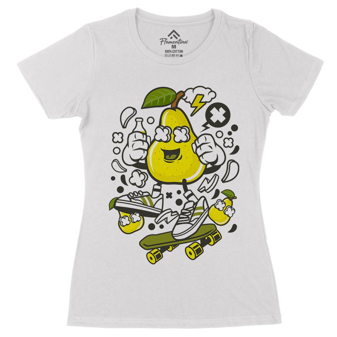 Pear Womens Organic Crew Neck T-Shirt Food C186