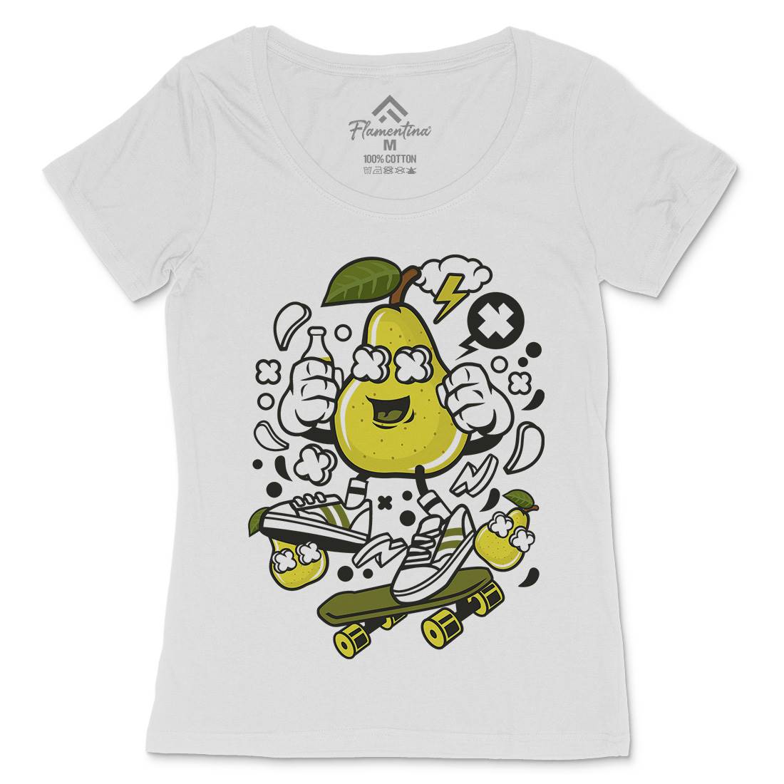 Pear Womens Scoop Neck T-Shirt Food C186