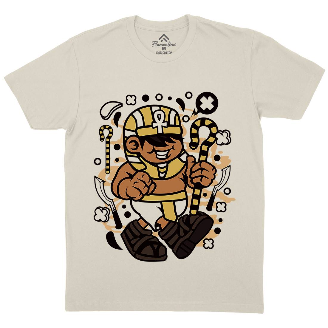 Pharaoh Kid Mens Organic Crew Neck T-Shirt Religion C187