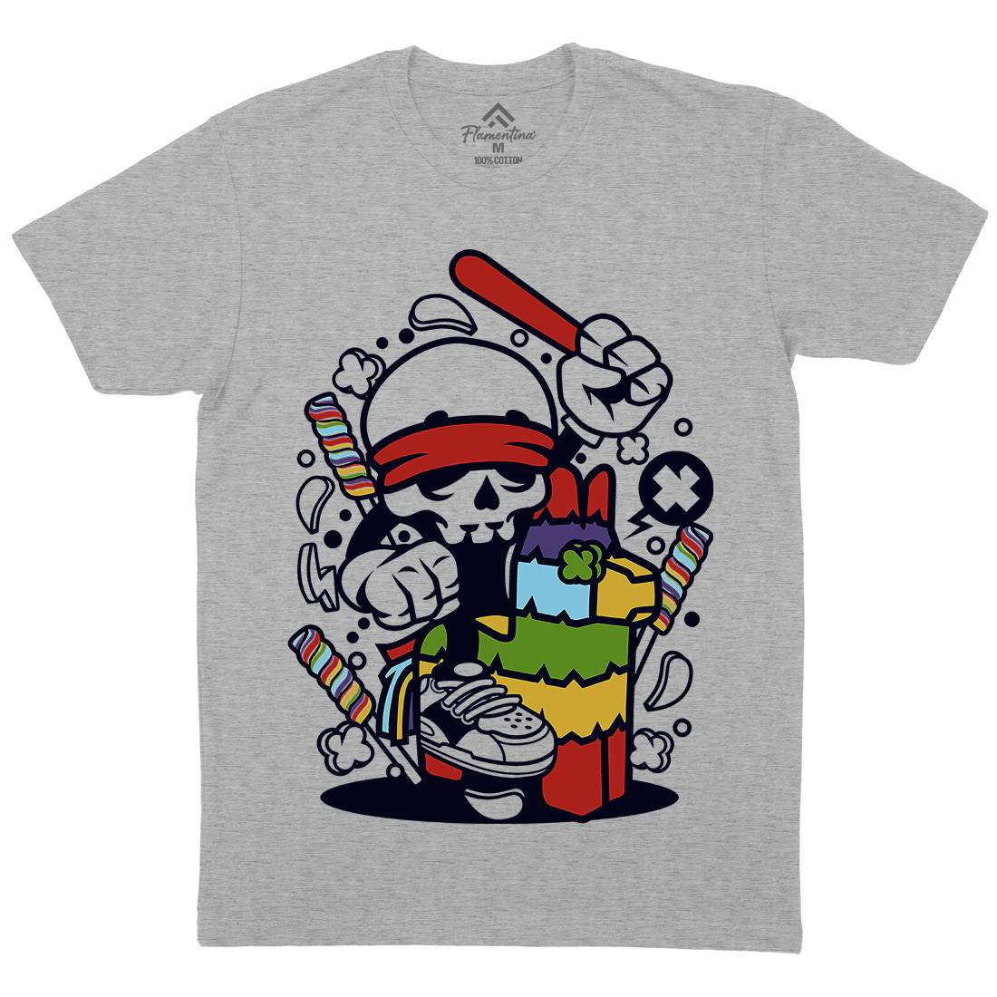 Pinata Mens Organic Crew Neck T-Shirt Retro C188