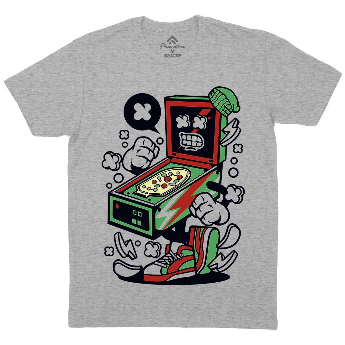 Pinball Mens Organic Crew Neck T-Shirt Sport C189