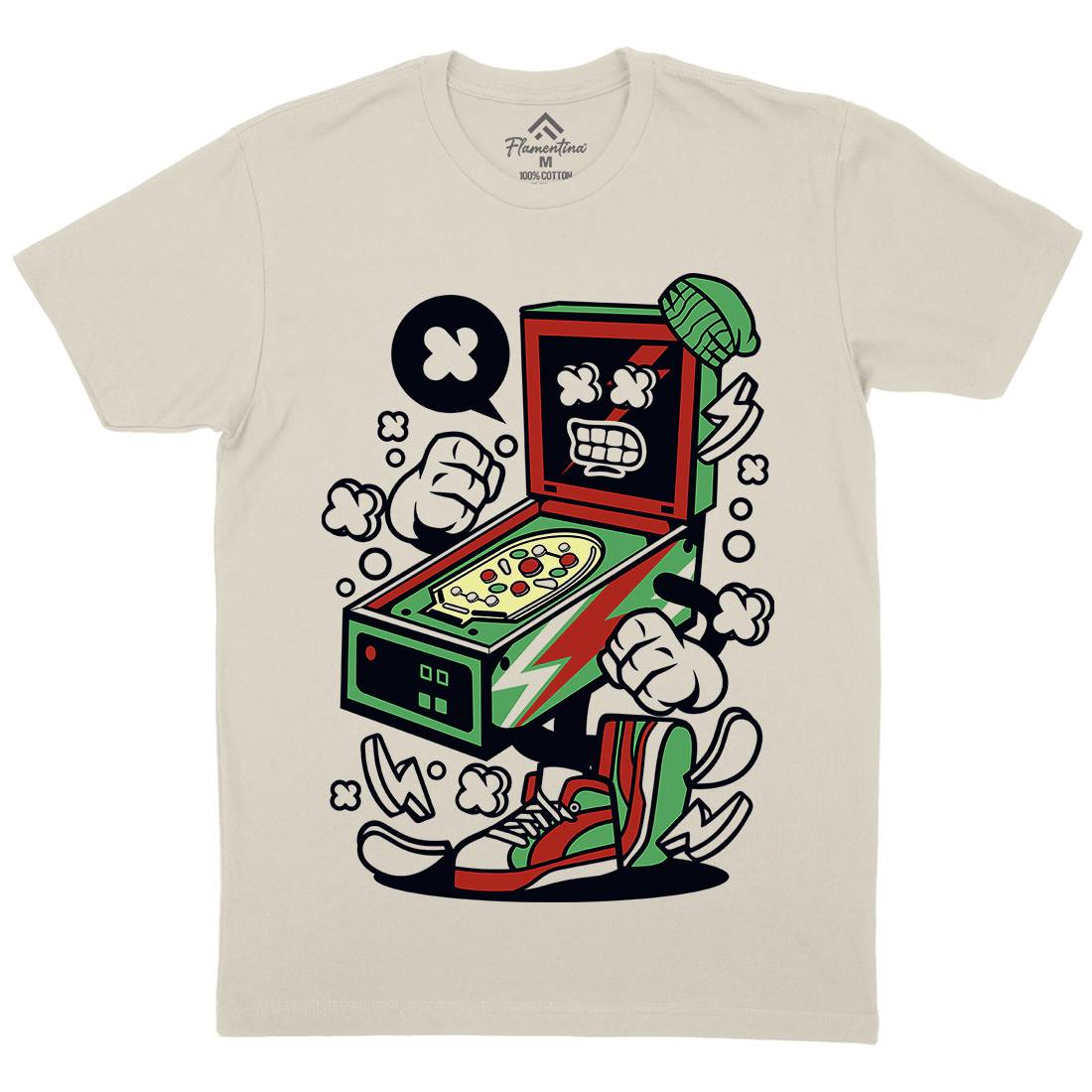 Pinball Mens Organic Crew Neck T-Shirt Sport C189