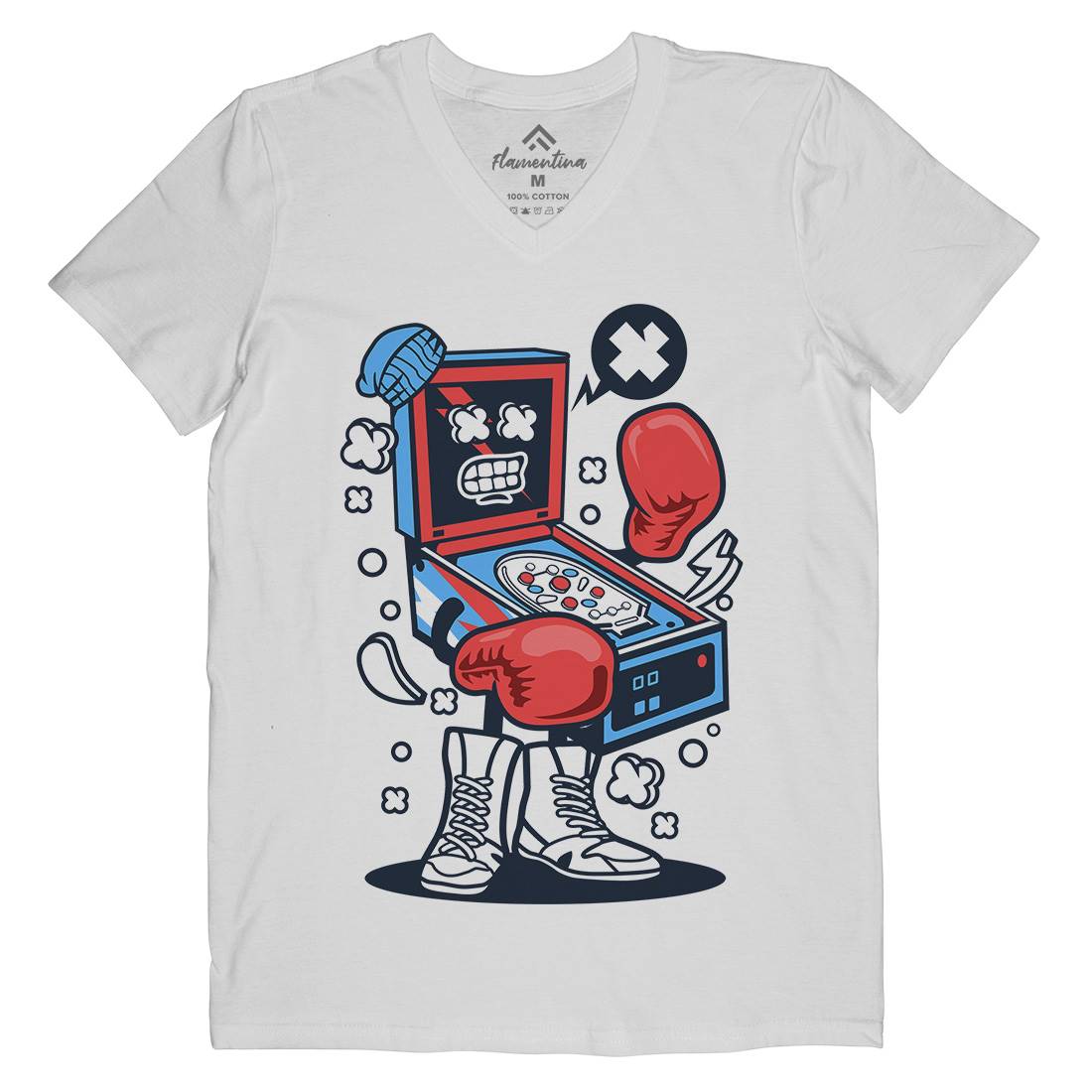 Pinball Boxer Mens V-Neck T-Shirt Sport C190