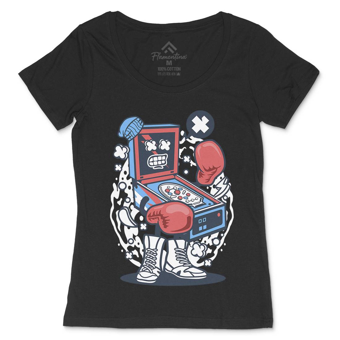 Pinball Boxer Womens Scoop Neck T-Shirt Sport C190