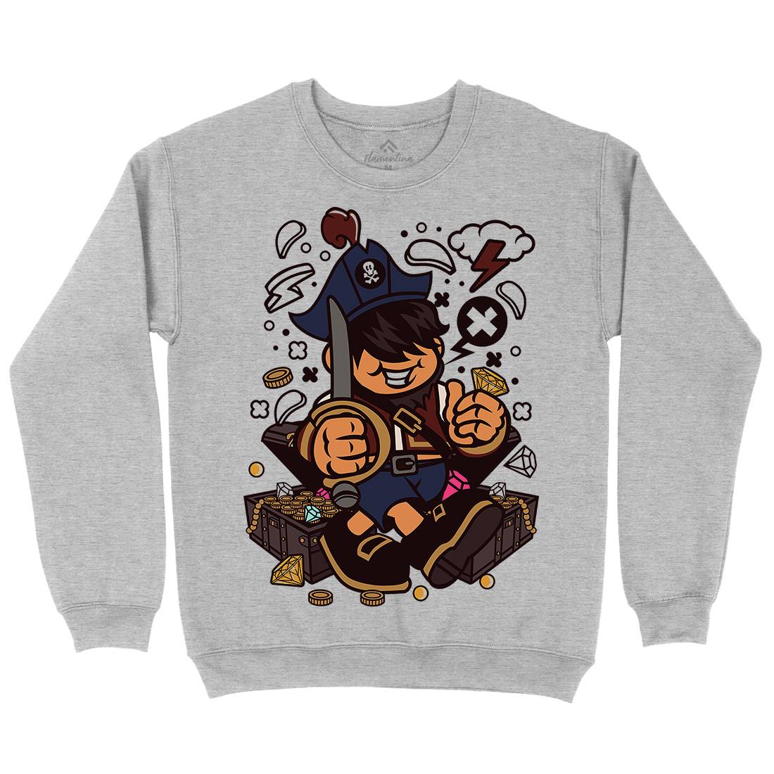 Pirate Kid Kids Crew Neck Sweatshirt Navy C191