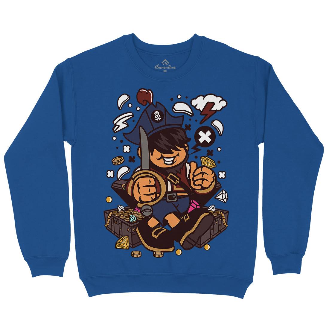 Pirate Kid Kids Crew Neck Sweatshirt Navy C191