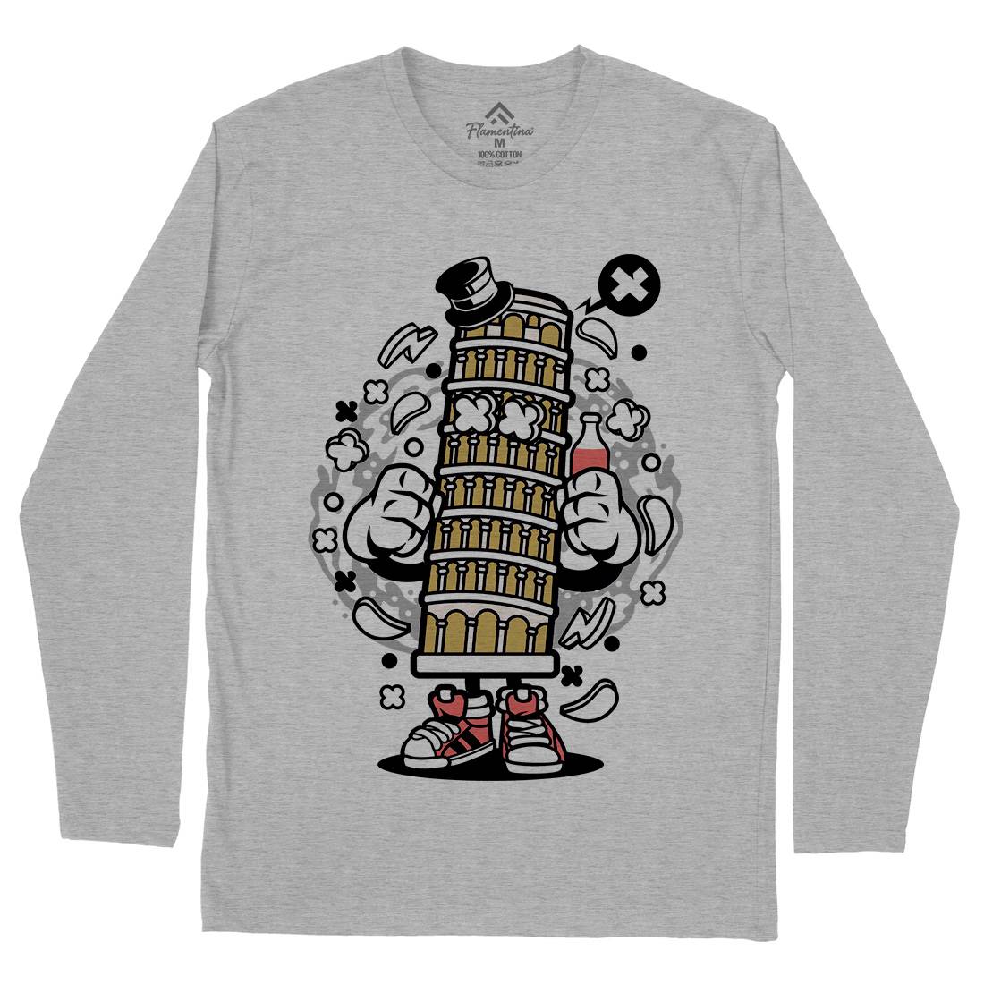 Pisa Tower Mens Long Sleeve T-Shirt Retro C192