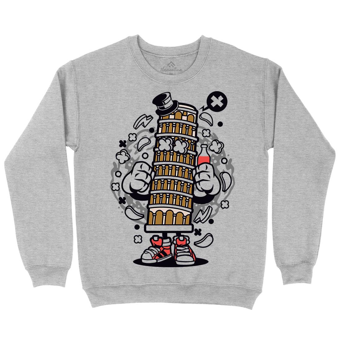 Pisa Tower Kids Crew Neck Sweatshirt Retro C192