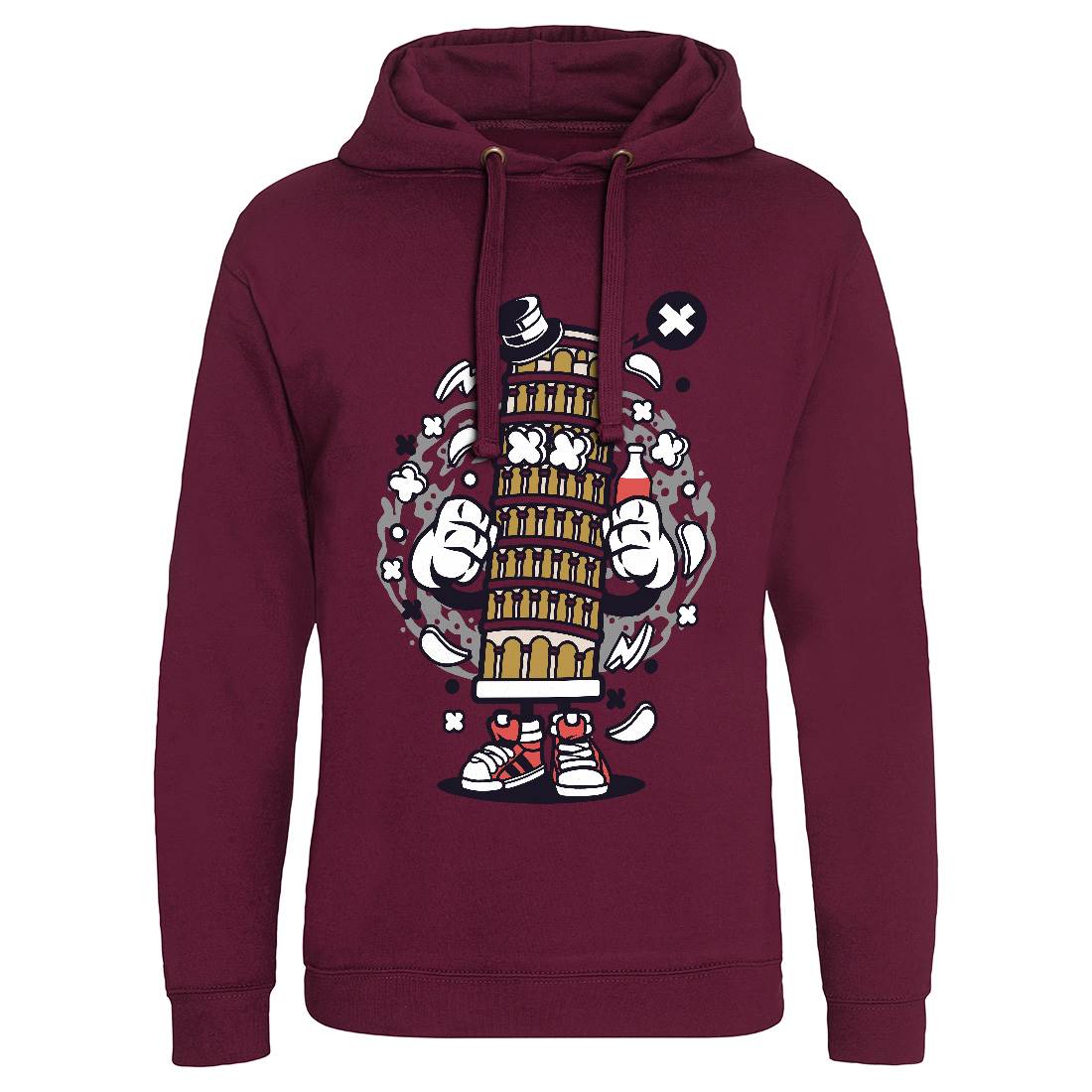 Pisa Tower Mens Hoodie Without Pocket Retro C192