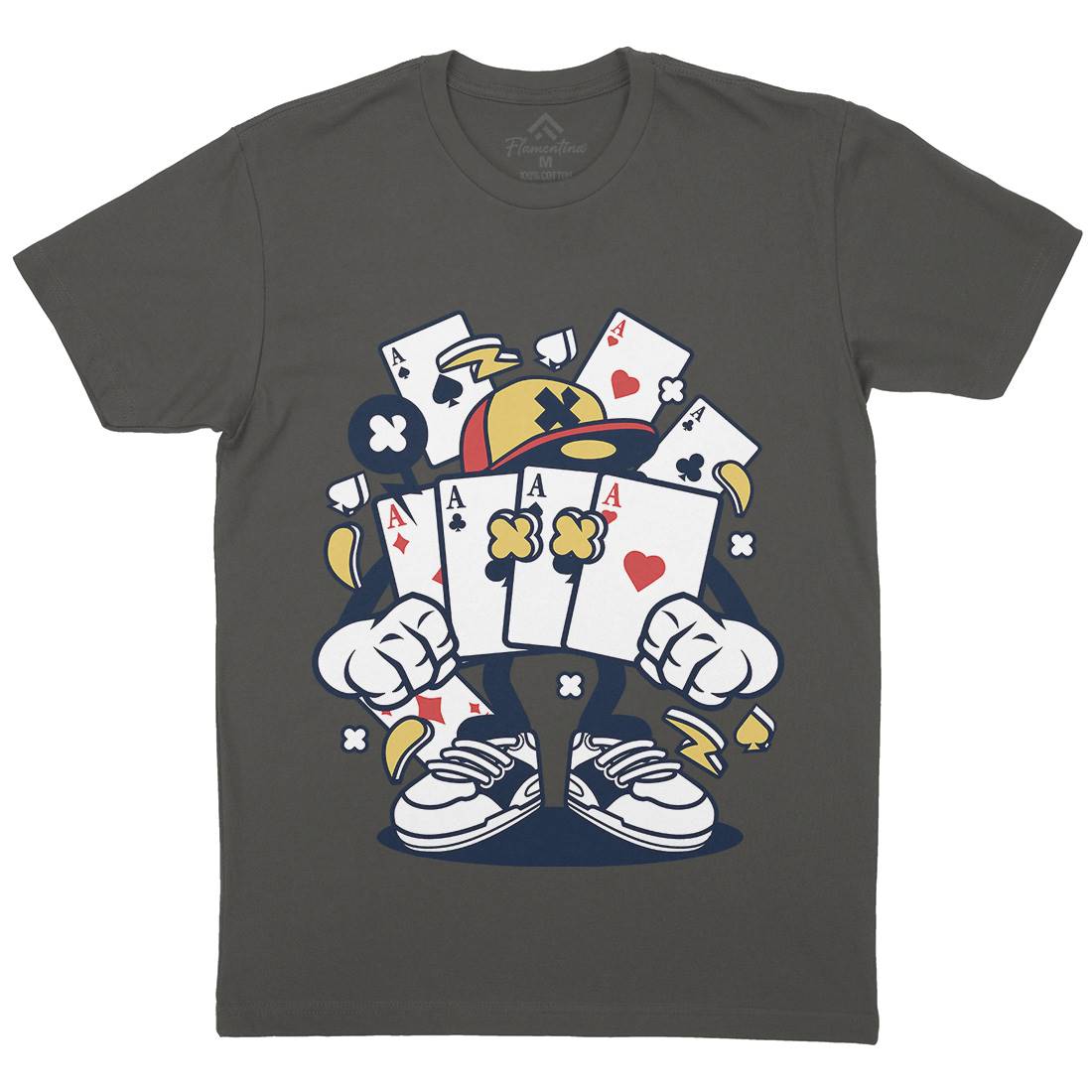 Playing Card Mens Organic Crew Neck T-Shirt Sport C193