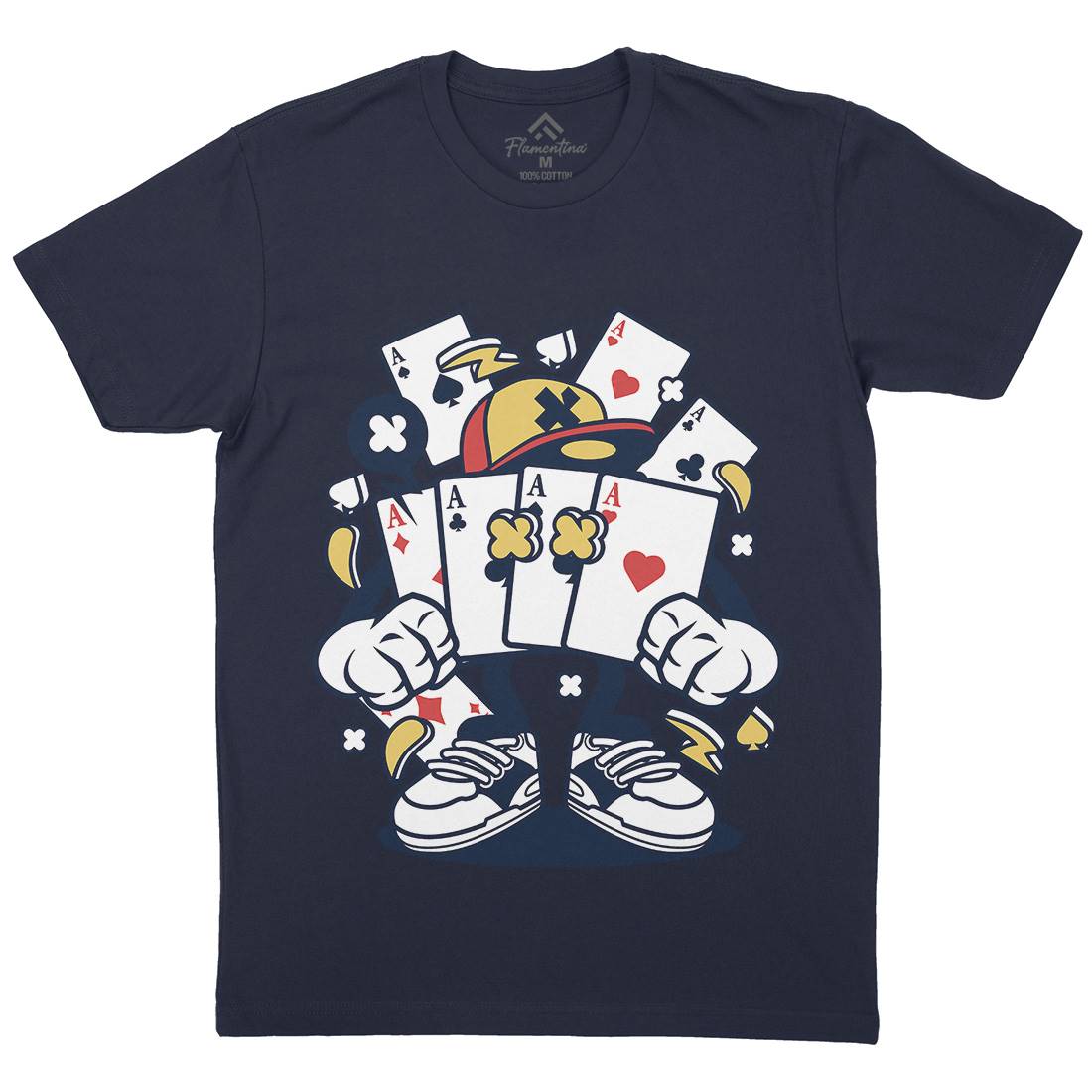 Playing Card Mens Organic Crew Neck T-Shirt Sport C193