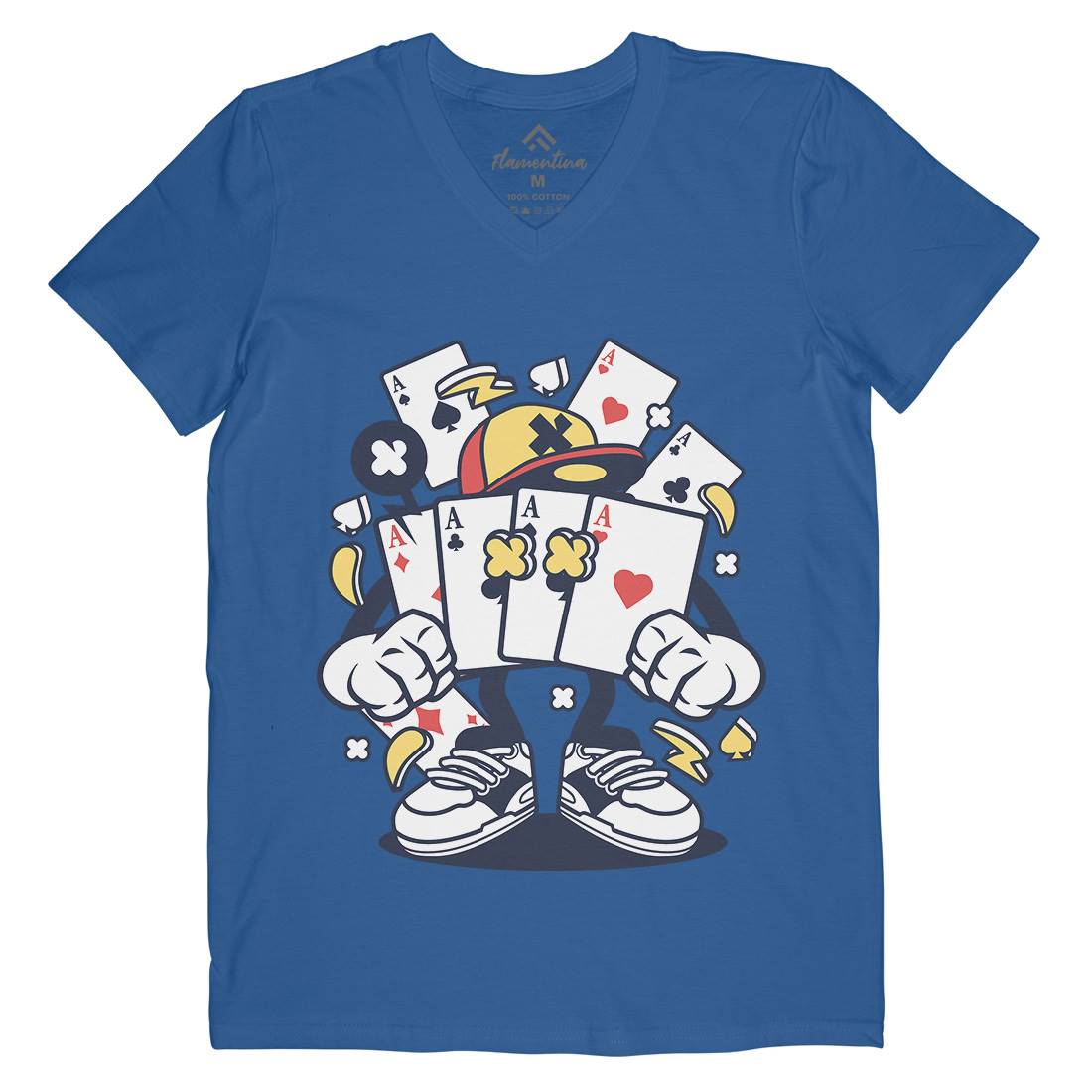 Playing Card Mens V-Neck T-Shirt Sport C193