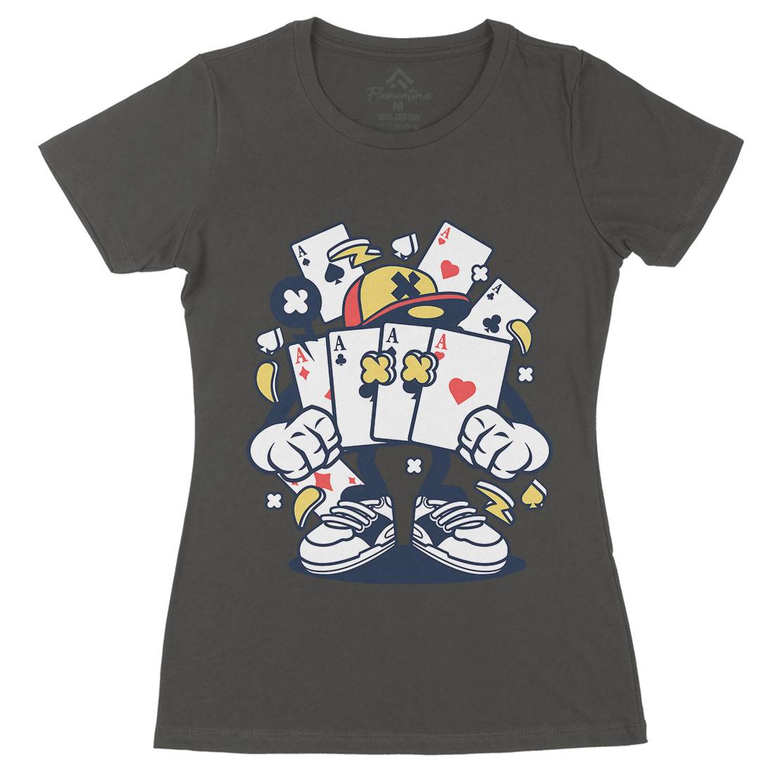Playing Card Womens Organic Crew Neck T-Shirt Sport C193
