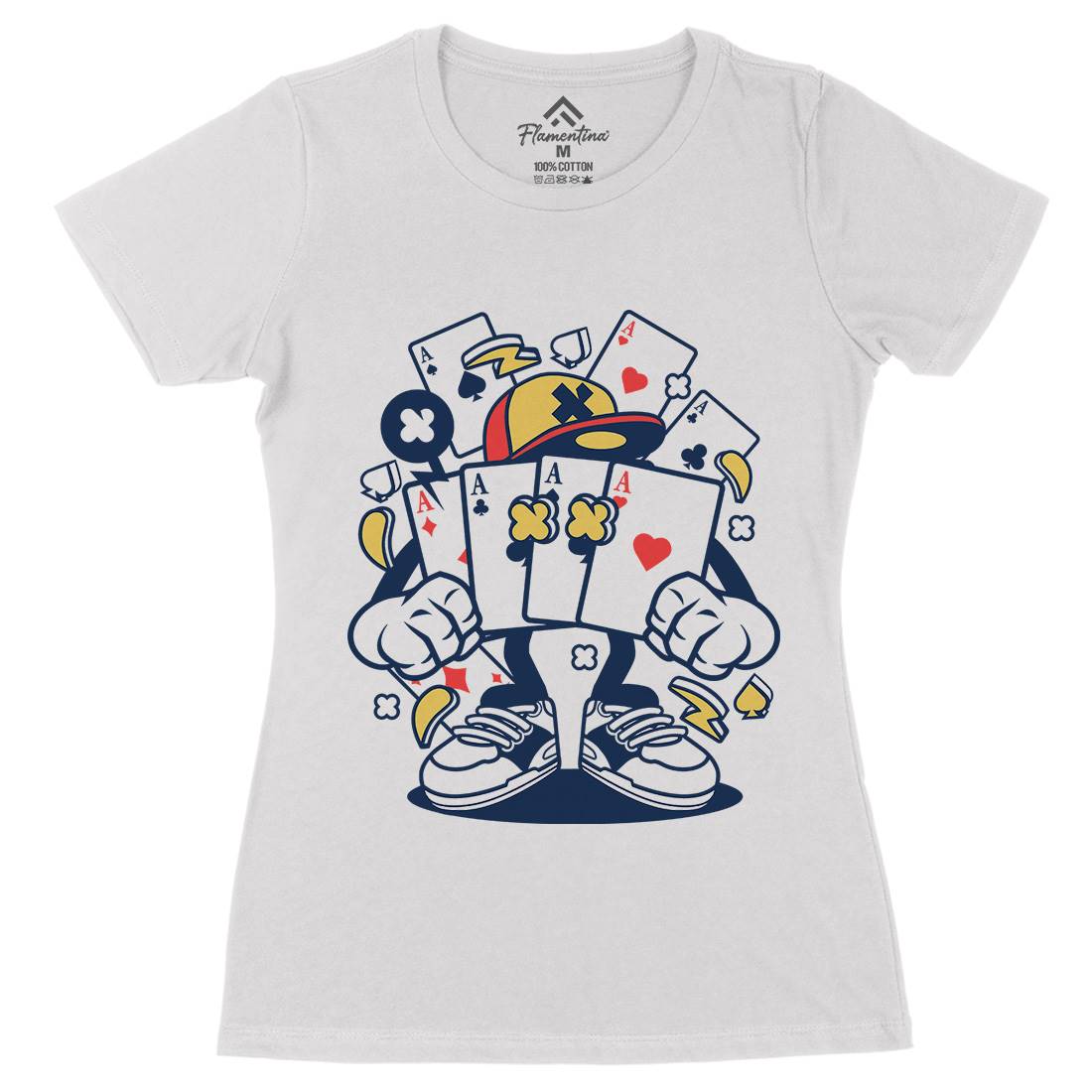 Playing Card Womens Organic Crew Neck T-Shirt Sport C193