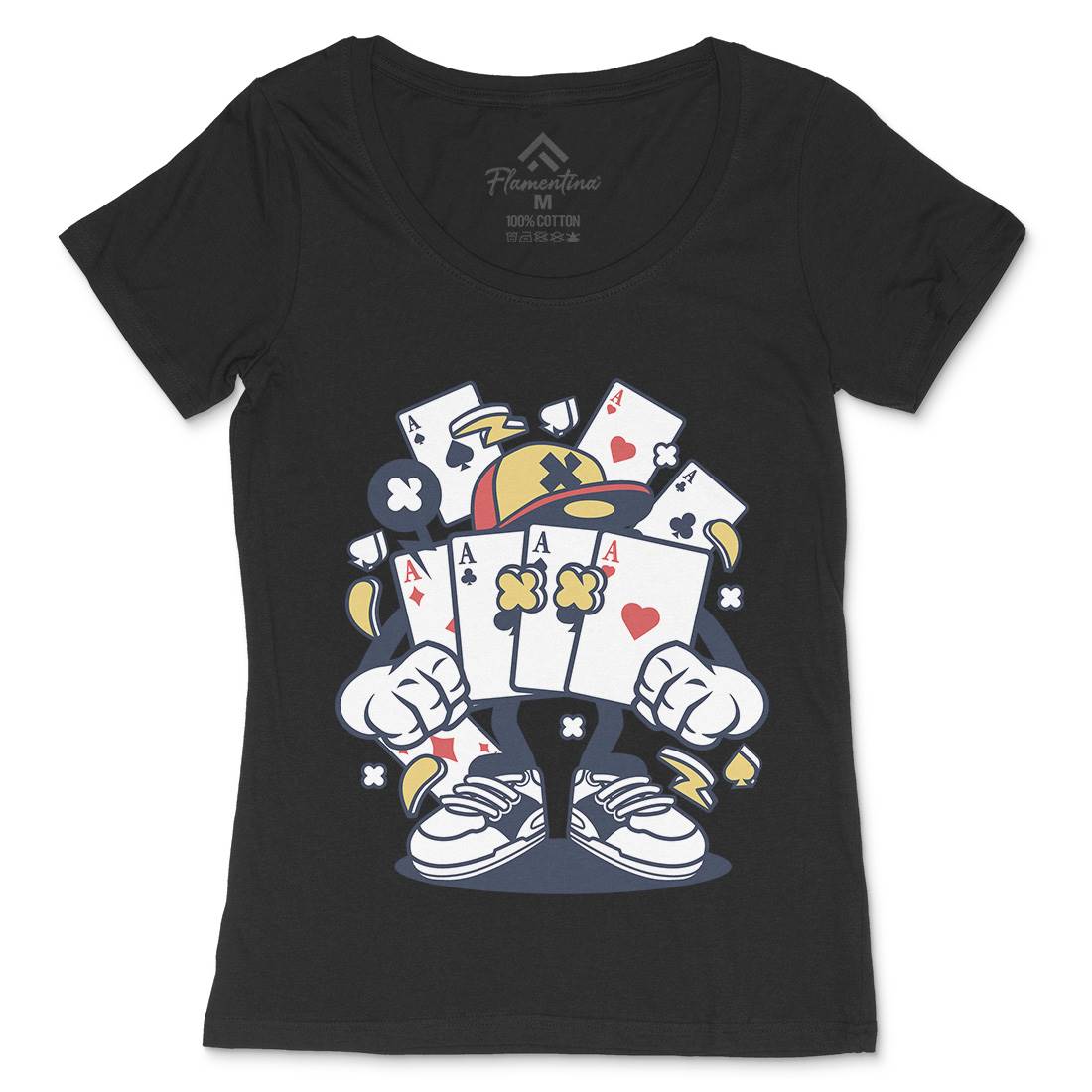 Playing Card Womens Scoop Neck T-Shirt Sport C193