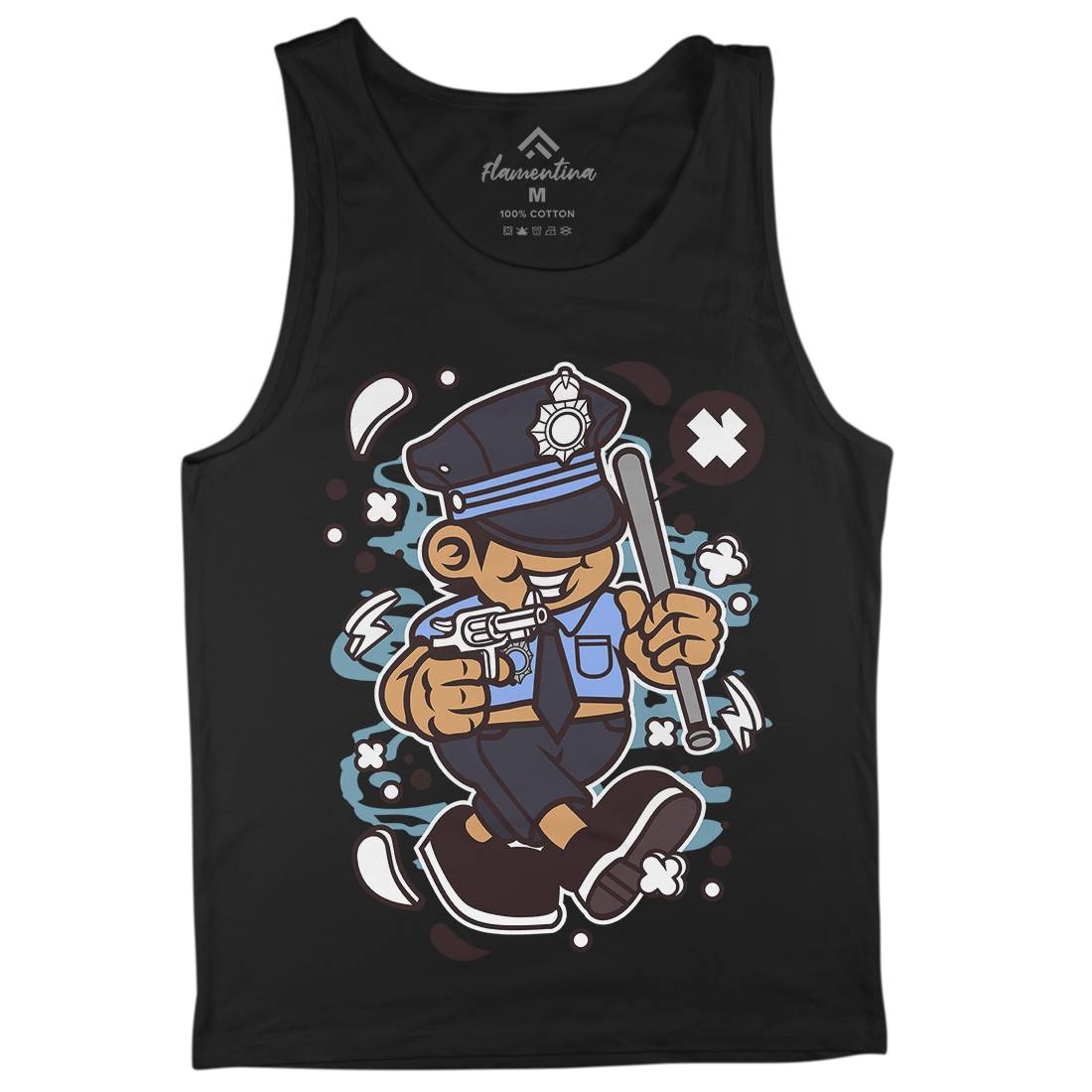 Police Kid Mens Tank Top Vest Retro C196