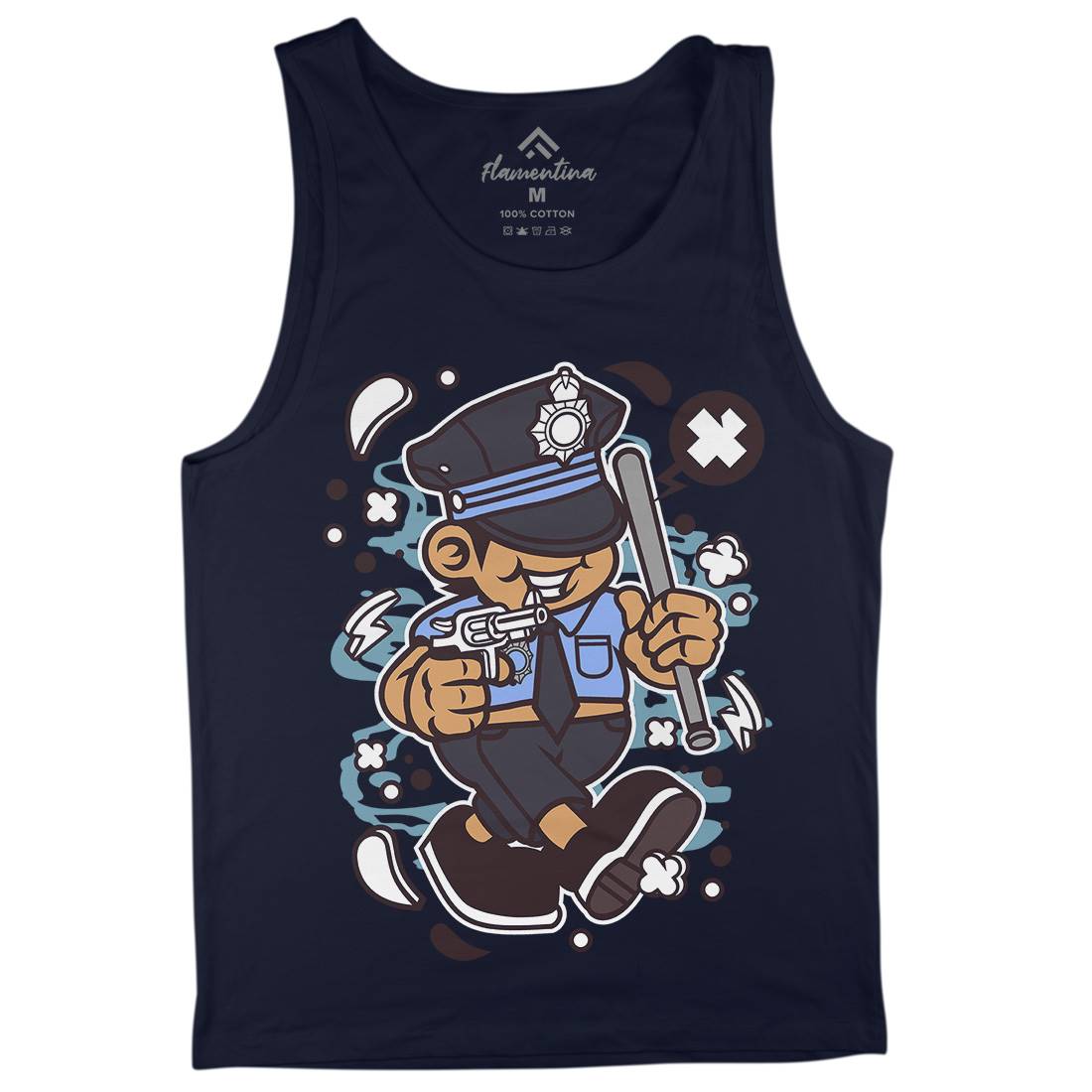 Police Kid Mens Tank Top Vest Retro C196