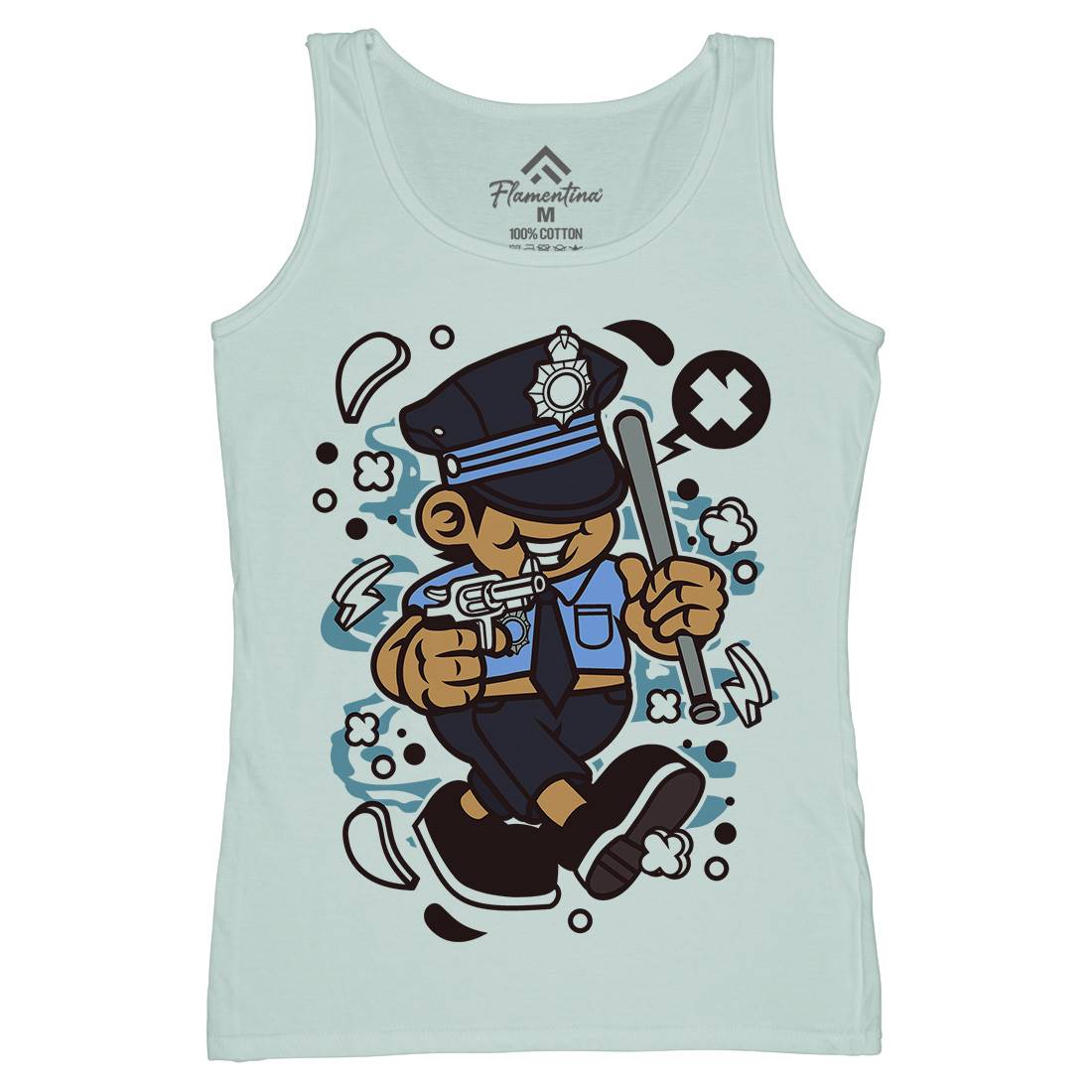 Police Kid Womens Organic Tank Top Vest Retro C196